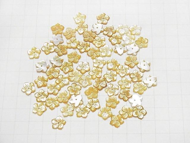 [Video] High-Quality Yellow Shell AAA Flower [6mm][8mm][10mm] Center Hole 4pcs