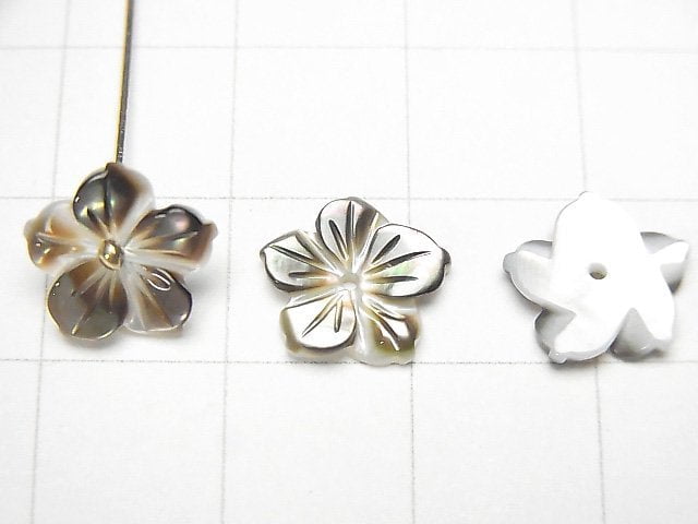 [Video] High Quality Black Shell (Black-lip Oyster) AAA Flower [8mm][10mm][12mm][14mm] Center Hole 4pcs