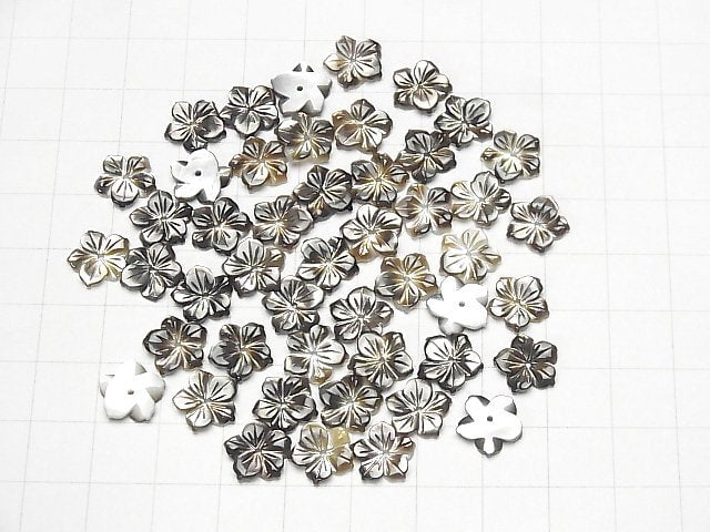 [Video] High Quality Black Shell (Black-lip Oyster) AAA Flower [8mm][10mm][12mm][14mm] Center Hole 4pcs