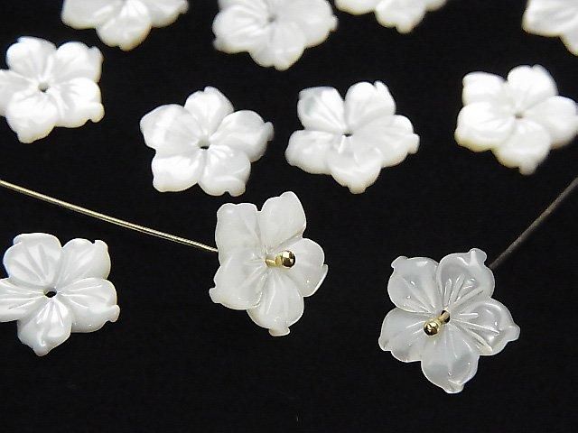 珍珠貝母 AAA 白花 [7mm][8mm][10mm][12mm][14mm] 中心孔 4顆