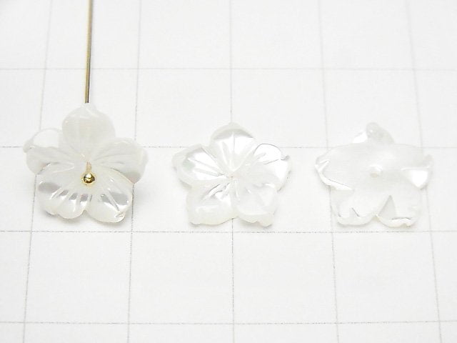 Mother of Pearl MOP AAA White Flower [7mm][8mm][10mm][12mm][14mm] Center Hole 4pcs