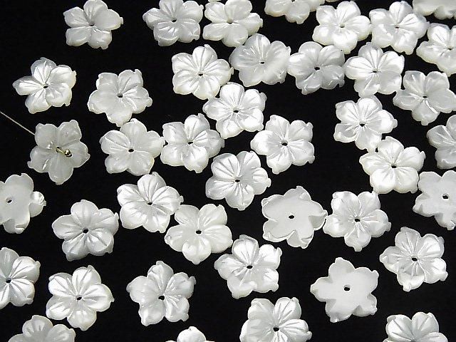 珍珠貝母 AAA 白花 [7mm][8mm][10mm][12mm][14mm] 中心孔 4顆