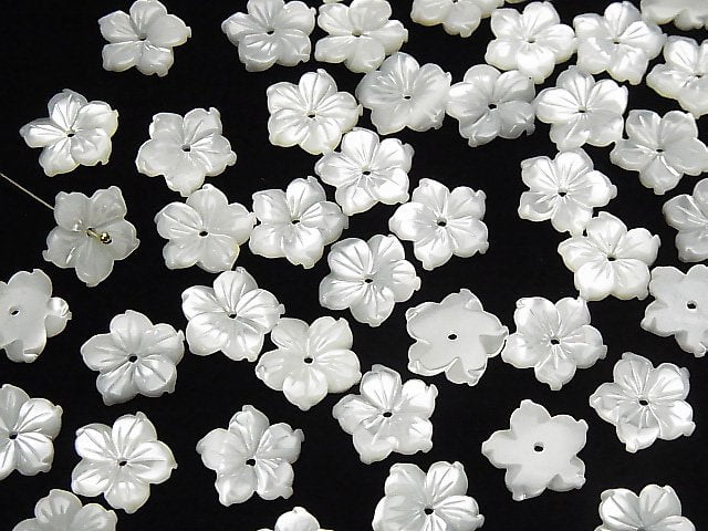 Mother of Pearl MOP AAA White Flower [7mm][8mm][10mm][12mm][14mm] Center Hole 4pcs