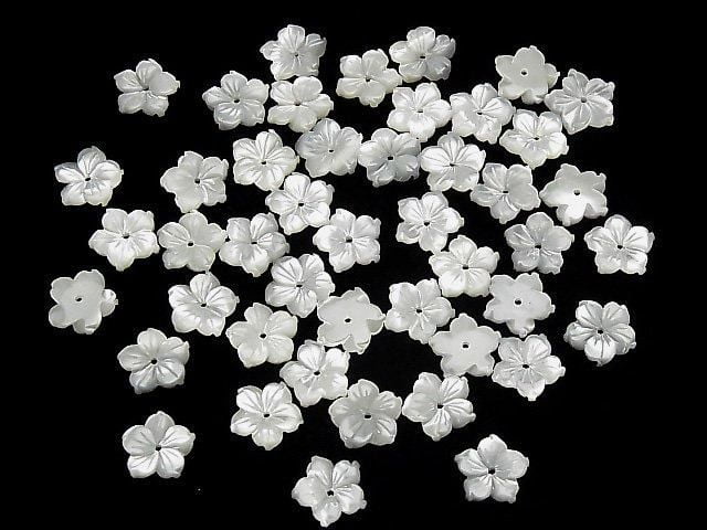 珍珠貝母 AAA 白花 [7mm][8mm][10mm][12mm][14mm] 中心孔 4顆