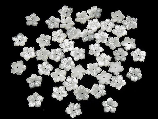 Mother of Pearl MOP AAA White Flower [7mm][8mm][10mm][12mm][14mm] Center Hole 4pcs