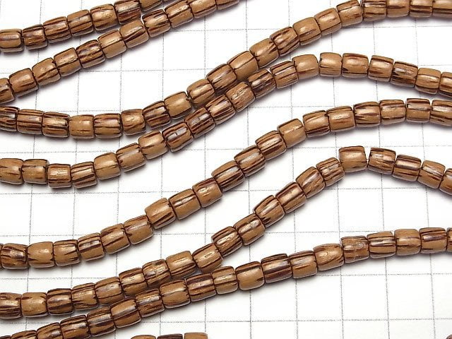1strand $3.79! Palm Wood Roundel (Tube) 6 x 6 x 6 mm 1 strand beads (aprx.15 inch / 38 cm)