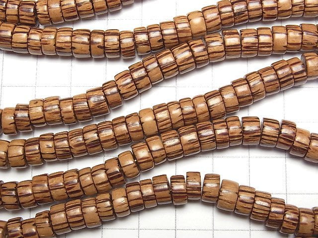 1strand $3.79! Palm Wood Roundel (Tube) 8x8x4mm 1strand beads (aprx.15inch / 38cm)