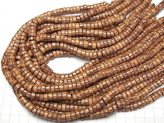 1strand $3.79! Palm Wood Roundel (Tube) 8x8x4mm 1strand beads (aprx.15inch / 38cm)