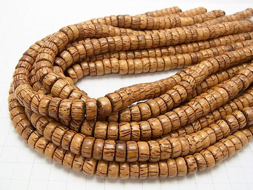 1strand $4.79! Palm Wood Rondelle (Tube) 10x10x5mm 1strand beads (aprx.15inch / 38cm)