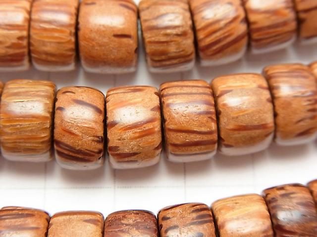 Palmwood Roundel (Heishi) 11x11x7mm 1strand beads (aprx.15inch/38cm)