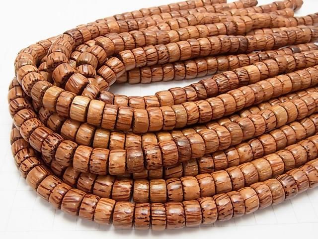 Palmwood Roundel (Heishi) 11x11x7mm 1strand beads (aprx.15inch/38cm)