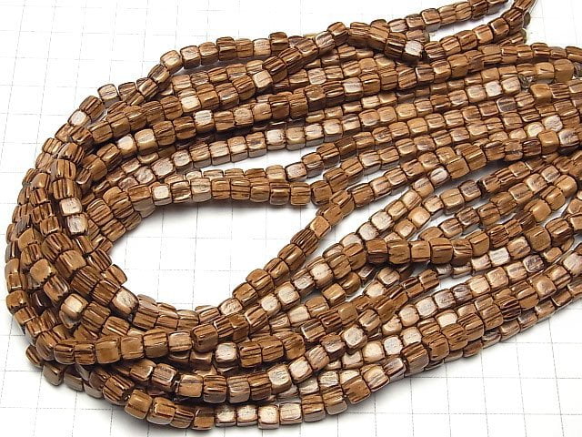 1strand $3.79! Palm Wood Cube 6 x 6 x 6 mm 1strand beads (aprx.15 inch / 38 cm)