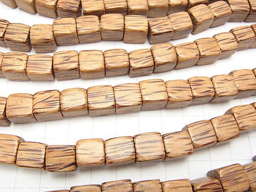 1strand $4.79! Palm Wood Cube 1010 x 10 mm 1strand beads (aprx.15 inch / 38 cm)