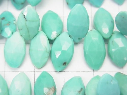 Mexican Turquoise AAA Marquise Faceted Briolette  1/4 or 1strand beads (aprx.7inch/18cm)