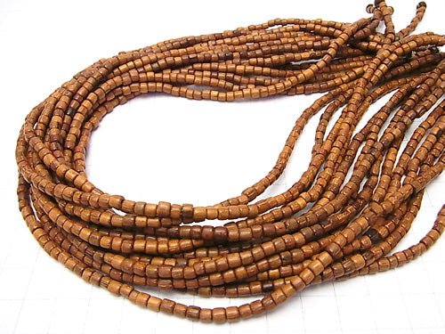 Bayon Wood Beads Roundel (Heishi)3x3x3mm 1strand beads (aprx.15inch/38cm)