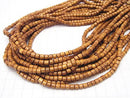 Bayon Wood Beads Rondelle (Heishi)4x4x3mm 1strand beads (aprx.15inch/38cm)