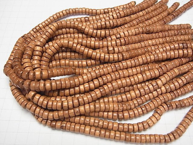 Bayon Wood Beads Roundel (Heishi)8x8x3mm half or 1strand beads (aprx.15inch/38cm)