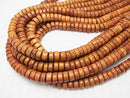 1strand $6.79! Bayon Wood Beads Rondelle (Tube) 10x10x4mm 1strand beads (aprx.15inch / 38cm)