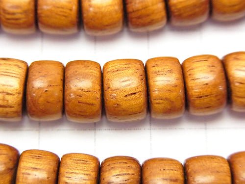 1strand $7.79! Bayon Wood Beads Roundel (Tube) 11x11x7mm 1strand beads (aprx.15inch / 38cm)