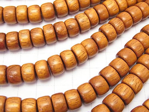 1strand $7.79! Bayon Wood Beads Roundel (Tube) 11x11x7mm 1strand beads (aprx.15inch / 38cm)