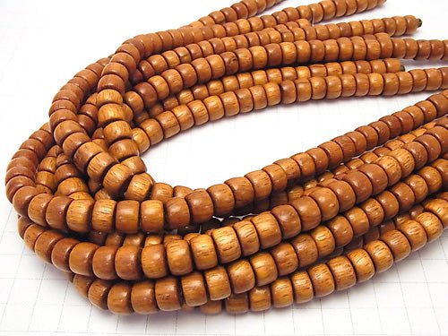 1strand $7.79! Bayon Wood Beads Roundel (Tube) 11x11x7mm 1strand beads (aprx.15inch / 38cm)