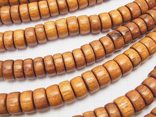 1strand $8.79! Bayon Wood Beads Roundel (Tube) 12x12x6mm 1strand beads (aprx.15inch / 38cm)