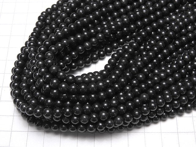 [Video] Russia Shungite AAA Round 6 mm 1 strand beads (aprx.15 inch / 36 cm)