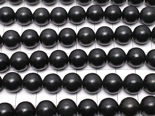 [Video] Russia Shungite AAA Round 10mm half or 1strand beads (aprx.15inch / 36cm)