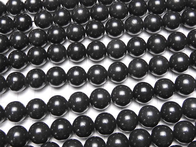 [Video] Russia Shungite AAA Round 12 mm half or 1 strand beads (aprx.15 inch / 38 cm)