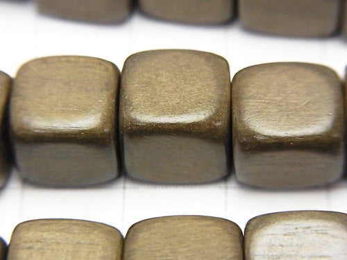 1strand $4.79! Gray wood Cube 10x10x10mm 1strand beads (aprx.15inch / 38cm)