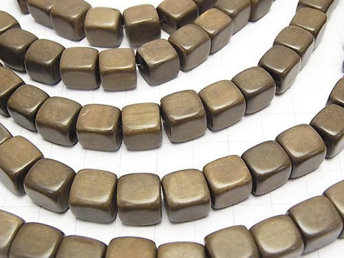 1strand $4.79! Gray wood Cube 10x10x10mm 1strand beads (aprx.15inch / 38cm)