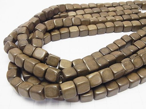 1strand $4.79! Gray wood Cube 10x10x10mm 1strand beads (aprx.15inch / 38cm)