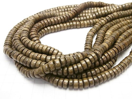 1strand $4.79! Gray Wood Roundel 8 x 8 x 4 mm 1strand beads (aprx.15 inch / 37 cm)