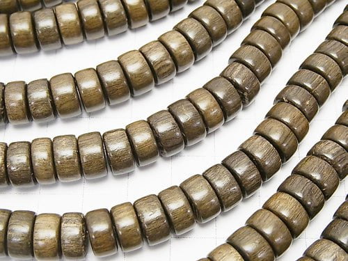 1strand $4.79! Gray Wood Roundel 10 x 10 x 5 mm 1strand beads (aprx.15 inch / 38 cm)