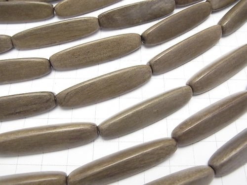 1strand $6.79! Gray Wood 3 Faceted Rice 40 x 10 x 10 mm 1strand beads (aprx.15 inch / 36 cm)