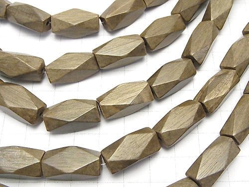 1strand $6.79! Gray wood rectangle Faceted Tube 20 x 10 x 10 mm 1strand beads (aprx.15 inch / 38 cm)