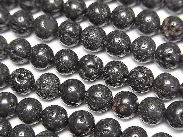 Lava, Round Natural Beads