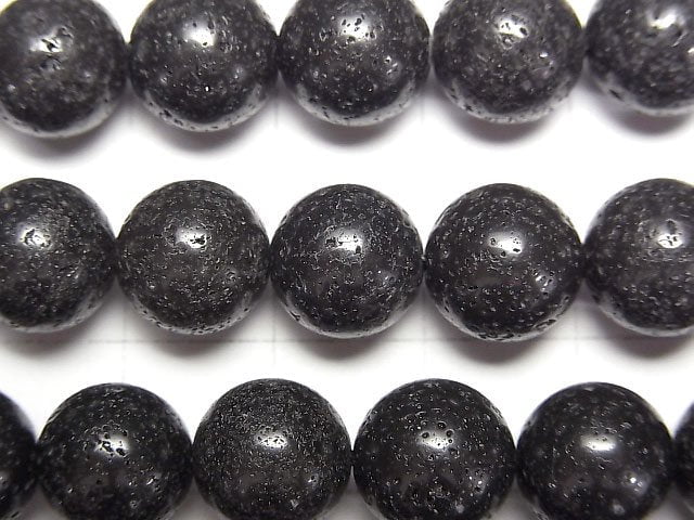 [World Heritage, Mt. Fuji ] Mt.Fuji Lava AA ++ Round 10mm [Our original] half or 1strand beads (aprx.15inch / 38cm)