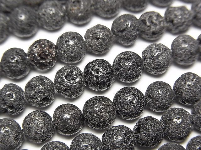 Lava, Round Natural Beads