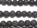 1strand $15.99! [World Heritage, Mt. Fuji ] Mt. Fuji Lava AA + Round 6mm [Our Own Product] 1strand beads (aprx.15inch / 38cm)