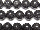 [World Heritage, Mt. Fuji ] Mt. Fuji Lava AA + Round 10mm [Our Own Product] half or 1strand beads (aprx.15inch / 38cm)