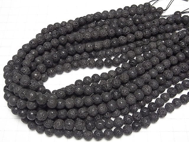 1strand $14.99! [World Heritage, Mt. Fuji ] Mt. Fuji Lava AA Round 8mm [Our Shop Original] 1strand beads (aprx.15inch / 38cm)