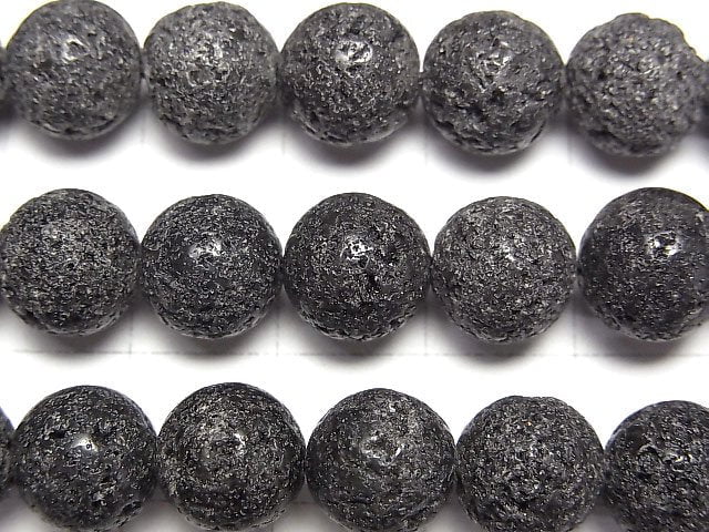 �E½¡World Heritage Site, Mt. Fuji�E½¡ Mt. Fuji Lava AA Round 10mm [Our Original] 1strand beads (aprx.15inch/38cm)