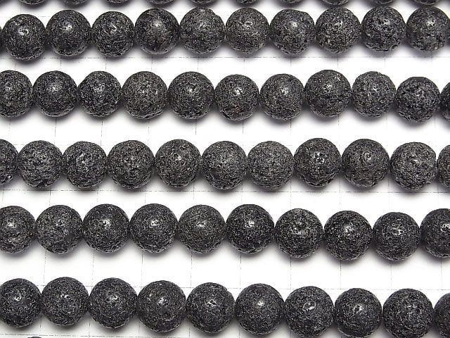 �E½¡World Heritage Site, Mt. Fuji�E½¡ Mt. Fuji Lava AA Round 10mm [Our Original] 1strand beads (aprx.15inch/38cm)