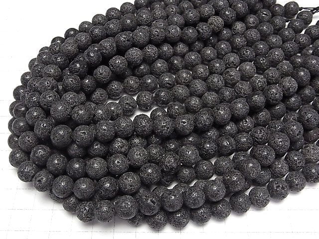 �E½¡World Heritage Site, Mt. Fuji�E½¡ Mt. Fuji Lava AA Round 10mm [Our Original] 1strand beads (aprx.15inch/38cm)