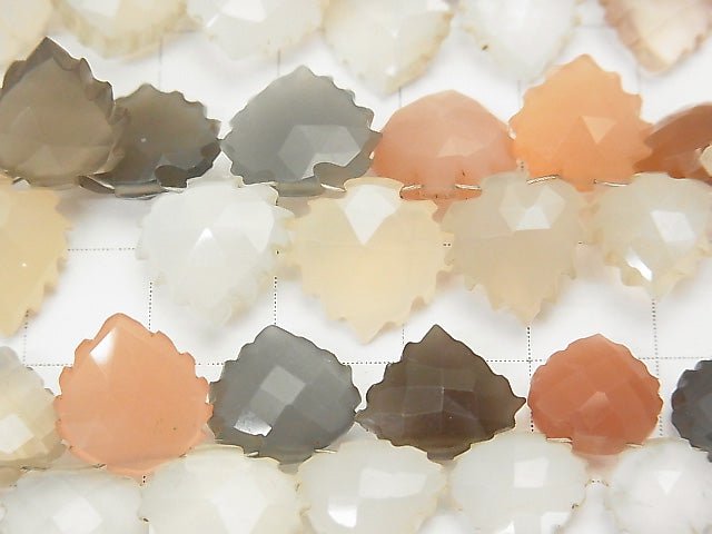 High Quality Multicolor Moonstone AAA - Chestnut Shape (leaf) half or 1strand beads (aprx.7inch / 18 cm)