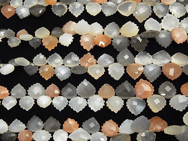 High Quality Multicolor Moonstone AAA - Chestnut Shape (leaf) half or 1strand beads (aprx.7inch / 18 cm)