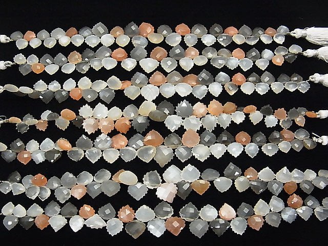 High Quality Multicolor Moonstone AAA - Chestnut Shape (leaf) half or 1strand beads (aprx.7inch / 18 cm)