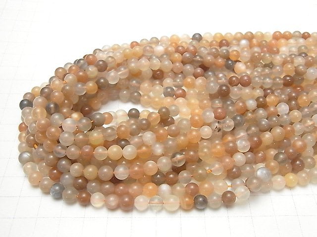 Multicolor Moonstone AA ++ Round 6 mm half or 1 strand beads (aprx.15 inch / 36 cm)