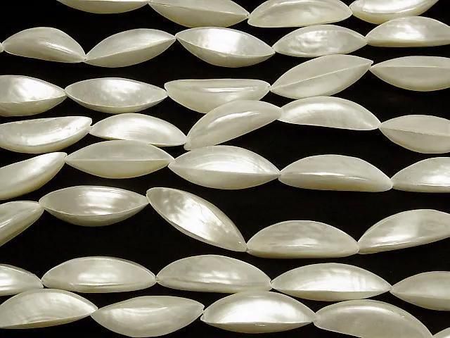 [Video] Troca Shell Garlic Shape 30mm 1-strand beads (approx. 13 inches/33 cm)